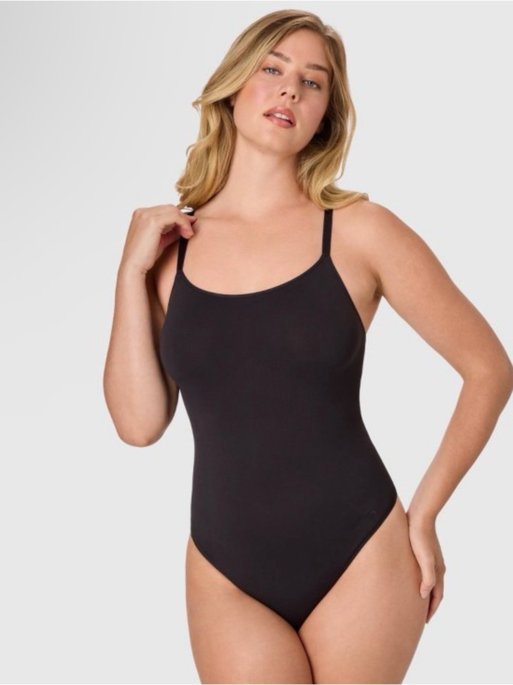 NWT Maidenform Seamless Black Thong Bodysuit